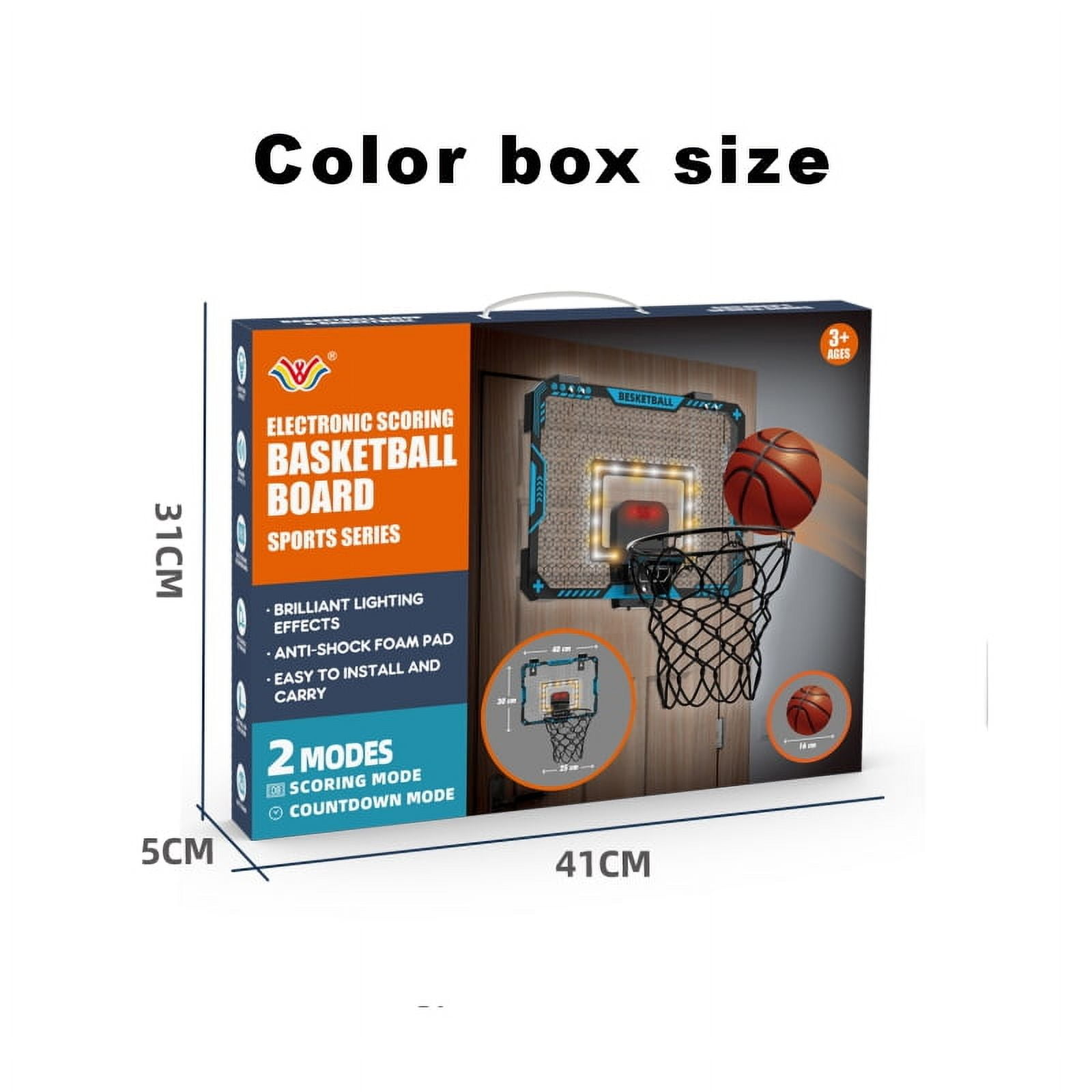 Indoor Basketball Hoop Fan Backboards for Teens and Adults Door Room Basketball Hoop Mini Hoop with Electronic Scoreboard, 3 Balls and Batteries Basketball Toys for 8 9 10 11 12