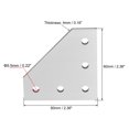 thumbnail image 2 of Placa de unión exterior en forma de L Unique Bargains, 60mm x 60mm x 4mm con soporte de unión de 5 agujeros para perfil de aluminio 2020, 2 of 2