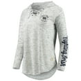 thumbnail image 2 of Women's Pressbox Gray Notre Dame Fighting Irish Space Dye Lace-Up V-Neck Long Sleeve T-Shirt, 2 of 3