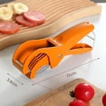 thumbnail image 2 of Cortr de plátano, cortr de perritos calientes, cortr de plátano eficiente y seguro para rebanadas uniformes, gadget de cocina (naranja), 2 of 3