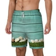 thumbnail image 2 of Balery Wood Grain Mens Swim Trunks Swim Shorts for Men Quick Dry Inseam Beach Shorts with Compression Liner Pocket-Large, 2 of 9