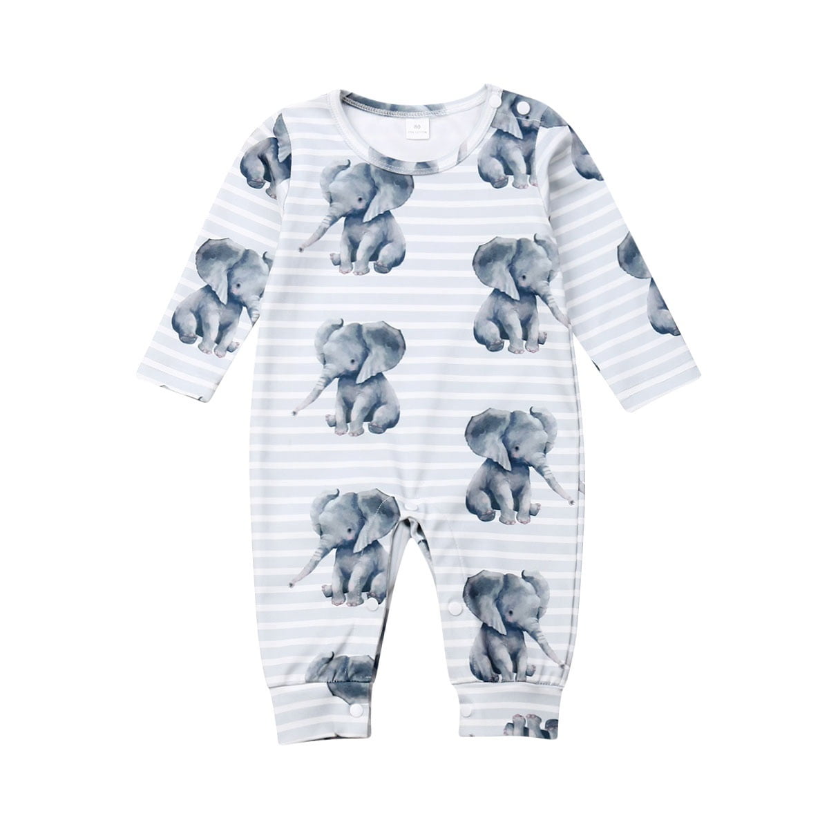 Newborn Baby Toddler Elephant Cute Animal Print OnePiece Organic