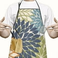 thumbnail image 2 of Women Men Adjustable Bib Apron with Pockets Floral Art Modern Classic Cooking Kitchen Aprons, 2 of 7