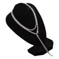 thumbnail image 3 of Soporte de exhibición de collares en forma de V, soporte de busto de joyería elegante de terciopelo negro para joyería del hogar, feria comercial, 3 of 10