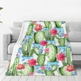 thumbnail image 4 of Salouo Flowers and Cactus Print Bed Blankets,Flannel Blanket Comfortable Air Conditioning Blanket Lightweight Blanket for Sofa Bed Travel & Couch -50"x40", 4 of 8