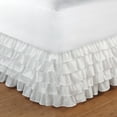 thumbnail image 1 of Jinsinto Home Pleated Ruffled Bed Skirt Solid Dust Ruffle (Queen Size, White), 1 of 2