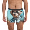 thumbnail image 1 of Fotbe Stylish Dog in Denim Outfit Calzoncillos Tipo Boxer con Bolsa de Soporte Total para Hombre, X-Temp Fresco, Transpirable y de Secado Rápido-Medium, 1 of 5