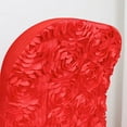 thumbnail image 6 of Balsa Circle Red Satin Rosette Back Spandex Stretchable Fitted Folding Chair Cover Party Events Decorations, 6 of 8