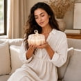 thumbnail image 6 of Luxury Pumpkin Glass Candle, 3-Wick Pumpkin Spice Soy Wax Candle with Reusable Amber Glass Jar, Elegant Fall Centerpiece for Halloween, Thanksgiving & Autumn Home Decor Gift, 6 of 6