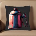 thumbnail image 5 of Stylish Throw Pillow Covers Set of 2 - 18x18in Decorative Cushion Cases for Couch Bed Car - Modern Red and Blue Can Design on Dark Background, 5 of 8