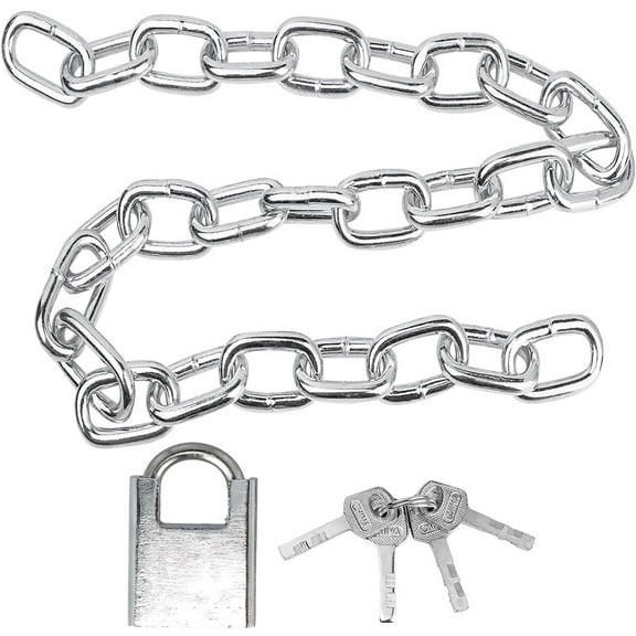 Security Chain Lock,31.5 inch 6mm Stainless Steel Chain Lock with Keys,Galvanized Anti-Rust and Anti-Theft Chain and Padlock,Chain Lock for Bike, Bicycle, Scooter, Motorcycle, Door, Gate, Fence