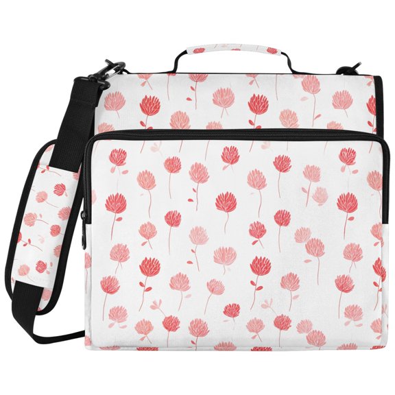 ALAZA Zipper Binder Artistic Flowers Pattern 2 inch 3 Ring 500 Sheet Capacity Trapper Keeper File Folder Organizer Bag