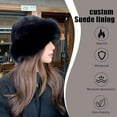 thumbnail image 7 of Faux Fur Bucket Hat, Cozy Fluffy Wide Brim Winter Hat for Women with Matching Scarf, Fuzzy Fashion Bucket Cap for Girls Women (Leopard print), 7 of 7