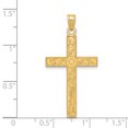 thumbnail image 2 of Beautiful 14k Etched Floral Cross Pendant, 2 of 2