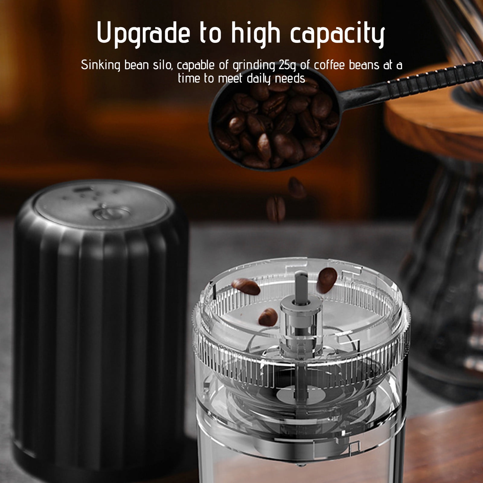 COM1950s Coffee Bean Grinder Electric Coffee Grinder Electric Coffee Grinder with Stainless Steel Blades Coffee and Spice Grinder with Powerful Motor Large Capacity for Coffee Beans Herbs Spices