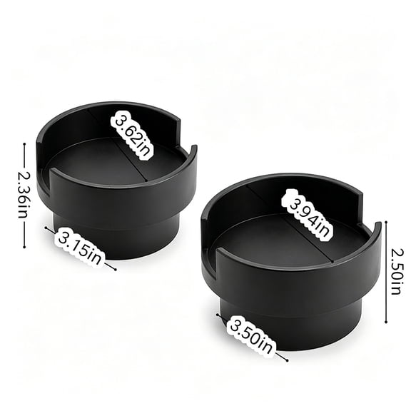 Couch Cup Holder Adapter Insert - Expands 3.5-Inch Holders to Fit Large Mugs and Tumblers - Large - Black