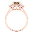 thumbnail image 4 of Halo Engagement Ring for Women - 2.72ct Simulated Champagne Diamond in 18K Rose Gold Promise Ring, 4 of 6