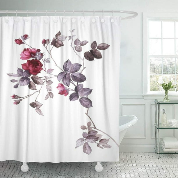 Pknmt Colorful Rose Color Flowers In, Rose Coloured Shower Curtain