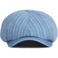 thumbnail image 6 of CoCopeaunts Newsboy Hats for Men Women Washed Denim Beret Cap Vintage Artist Painter Beret Hat Retro Flat Octagonal Newsboy Cap, 6 of 7