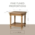thumbnail image 5 of Maven Lane Pullman Traditional Square Wood Side Table, Antique Natural, Set of 2, 5 of 6