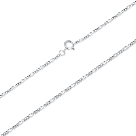 Figaro Chain Necklace - 925 Sterling Silver Minimalist Pendant Necklace for Women, Adjustable Chain