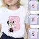 thumbnail image 2 of Camisetas de algodón para niños de Minnie con combinación de letras de la A a la Z y nombres, ropa de dibujos animados de Disney Kawaii, camisetas para niños y niñas, camisetas casuales, 2 of 5
