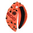 thumbnail image 1 of Diadema de Halloween para mujer con perlas de cristal anudadas, diadema con cuentas Boo calabaza adornada con nudo superior ancho, accesorios de Halloween, disfraz espeluznante, trajes de fiesta, rega, 1 of 5