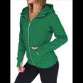 thumbnail image 3 of Sudaderas con Capucha y Cremallera para Mujer, Chaquetas de Forro , Sudaderas de Gran Tamaño, Conjuntos de Moda de Otoño, Suéteres, Ropa de Invierno. Verde L, 3 of 9