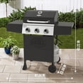 thumbnail image 2 of Expert Grill, 3-Burner Propane Gas Grill with Side Table and Wheels, Black, 2 of 14