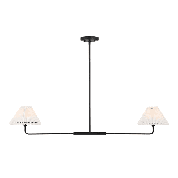 2-Light Linear Chandelier in Matte Black
