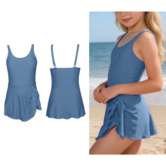 Swimsuits Girls Adjustable Straps Swimsuits Girls Swimsuit Dress Girls Swimsuits Size 13-14 Years