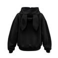 thumbnail image 7 of Tqcoqu Women's Cute Bunny Ear Zip Up Hoodie,Cropped Long Sleeve Loose Casual Sweatshirt Jacket with Kangaroo Pocket,2026 Trendy Outerwear Tops,Black Women's S-XXL, 7 of 7