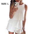 thumbnail image 2 of Monos mamelucos lisos y con estampado floral sin mangas y cuello halter para mujer, 2 of 6