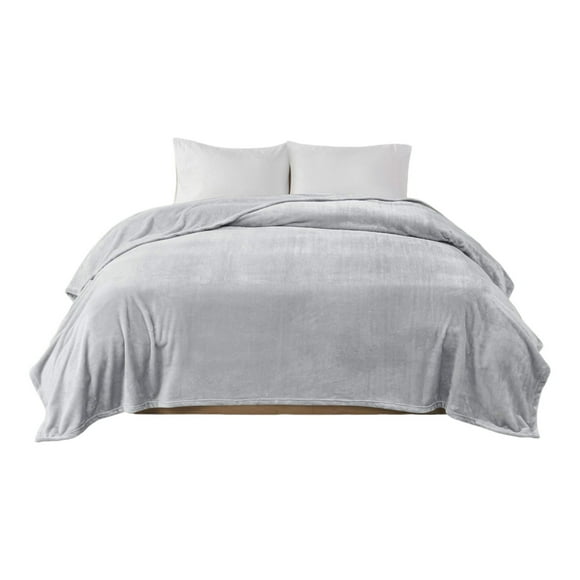 CozyCloud Couverture en Peluche Microlight - Gris Doux Confort
