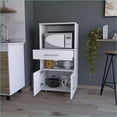thumbnail image 6 of Kitchen Pantry Cabinet Microwave Stand with Drawer & Storage, White Engineered Wood | Rectangular | Kitchen, 6 of 7