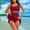 Wine, variant on Mesh Splice One Piece Swimsuits Women Solid Color Stylish Lightweight Breathable Beach Wear