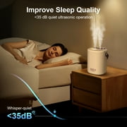 Skdwakiz 2L Humidifier for Room, 3 Gear 2 Spray Portable Cool Mist Humidifiers with Night Light, 28 dB Quiet Top-Fill Ultrasonic Diffuser for Large Room