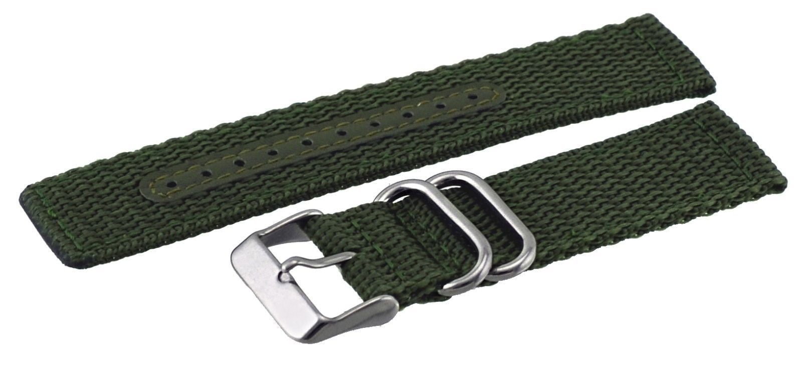 Military Nylon Canvas Watch Replacement Band Strap 18mm 20mm 22mm Green ...