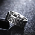thumbnail image 5 of Mens Stainless Steel Vintage Geometric Engraved Ring, 8mm Titanium Steel Band, Smear Pattern Fashion Jewelry, 5 of 5