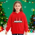 thumbnail image 2 of Haut à Manches Longues Rouge, Chandail à Capuche Imprimé de Noël, 2 of 6