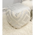 thumbnail image 4 of Pasargad Home  Grandcanyon Cotton Pouf Silver 17" x 17" Geometric, 4 of 6