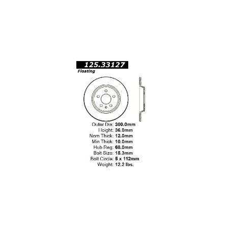 GO-PARTS Replacement for 2009-2014 Audi Q5 Rear Disc Brake Rotor (2.0T / 3.0T / Base / Elite / Hybrid / Hybrid Prestige / Luxury / Premium / Premium Plus / Prestige / TDI)