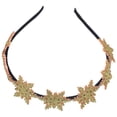 thumbnail image 3 of Diademas navideñas con copos de nieve y purpurina, adorables diademas para el pelo, regalos de fiesta para niños (doradas), 3 of 7