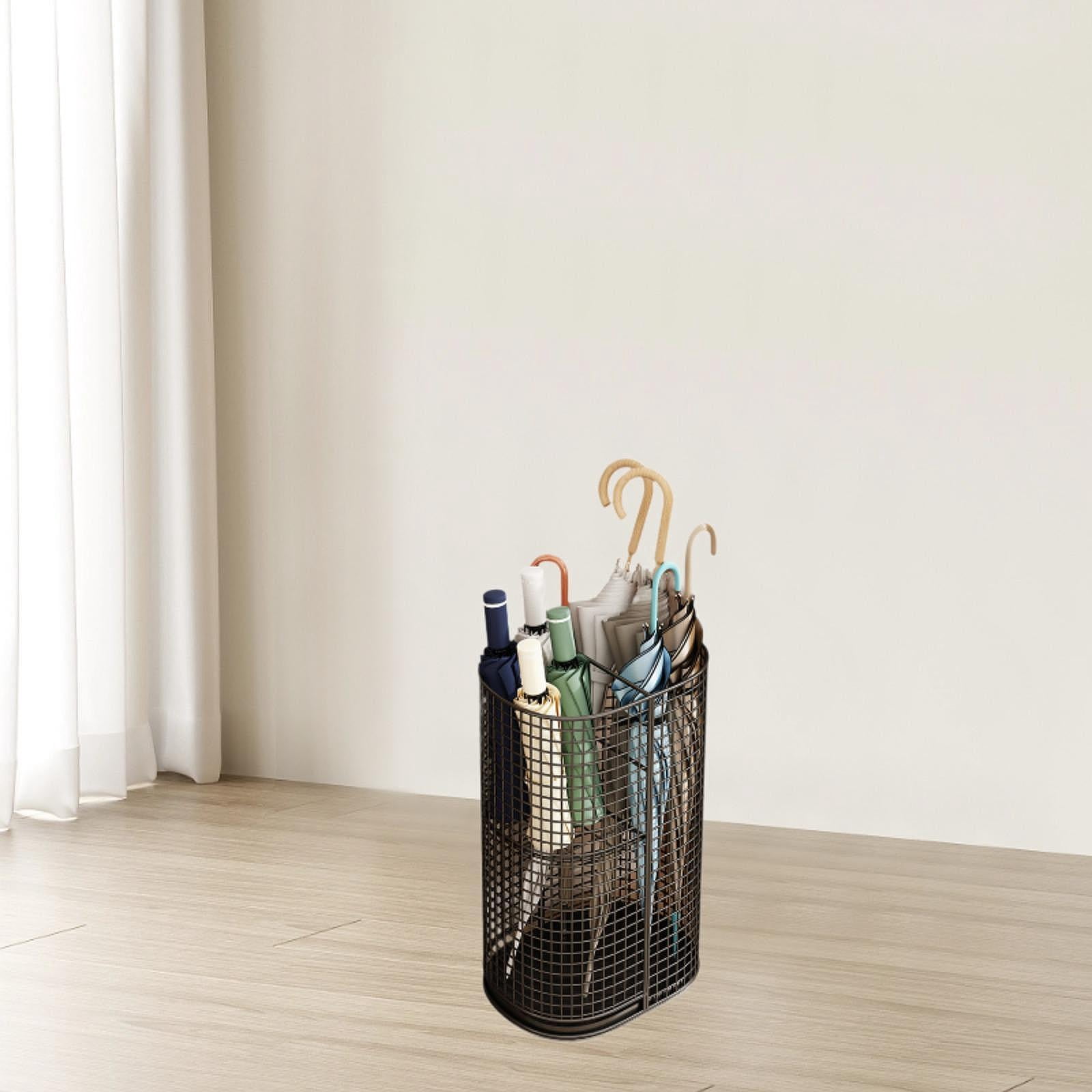 Baoblaze Umbrella Organizer Umbrella Storage Rack with Drip Tray Home Decoration Stable Indoor Umbrella Holder Umbrella Stand for Home Black