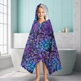 thumbnail image 6 of Purple and Blue Damask Pattern Hooded Bath Towel，60"x35" for Ages 3 To 12 Kids, Quick Dry Lightweight Soft Microfiber Hood Beach Towel Cover Up for Kids, 6 of 7