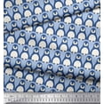 thumbnail image 2 of Soimoi Modal Satin Fabric Penguin Ocean Fabric Prints by Yard 42 Inch Wide, 2 of 3
