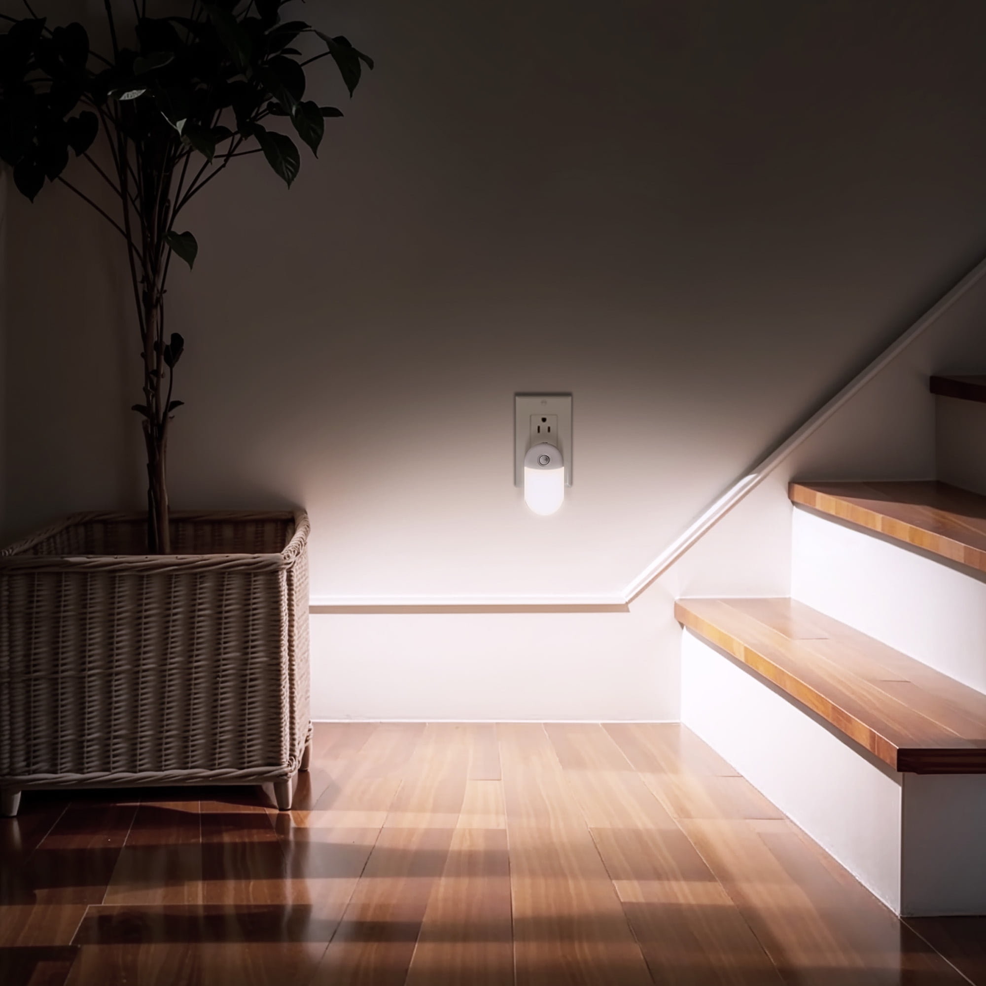 YANSUN Motion Sensor Night Light Plug in, 5000K Daylight White, Adjustable Brightness for Bathroom, Bedroom, Hallway(2-Pack)