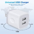 thumbnail image 4 of USB Wall Charger Block,FiveBox 2.1A Dual Port USB Charger Block with 2PACK Android Phone Charging Cord Type C Cable USB C Charging Cables 6ft10ft USB Brick Charger Box Fast Charging Block(White), 4 of 9