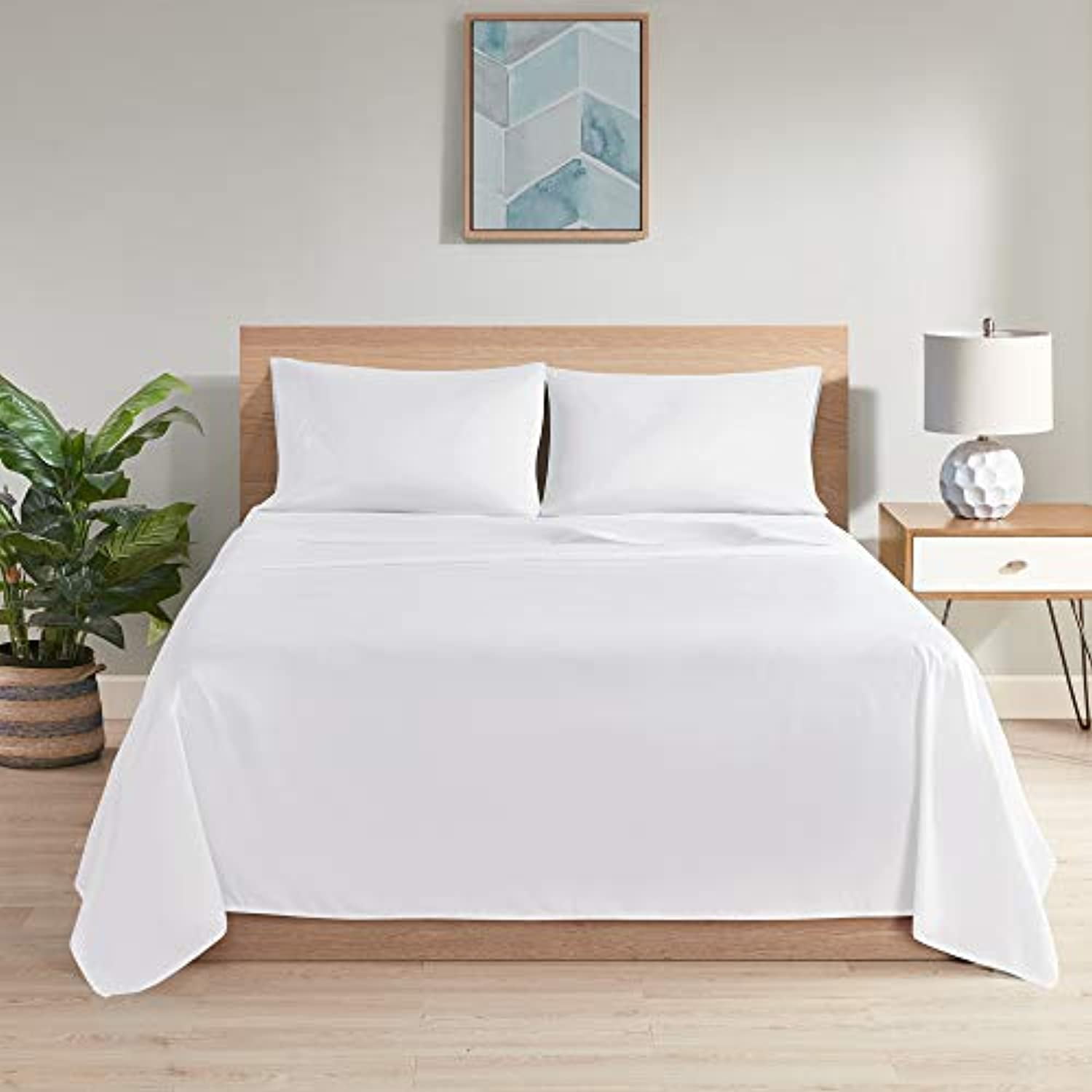 Twin XL Bed Sheets Set 3 Piece 1 Flat, 1 Fitted with Deep Pocket Fits Most Mattress, 1