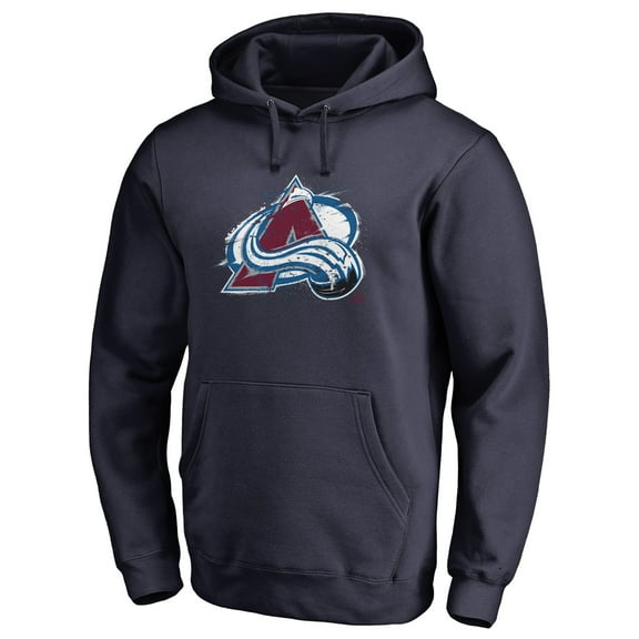 Men's Navy Colorado Avalanche Splatter Logo Pullover Hoodie